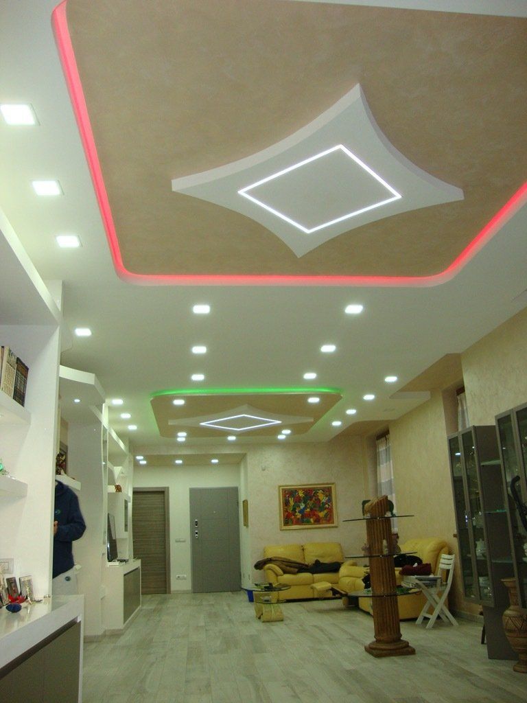 Progetto controsoffitti con faretti e strip led rgb Monza
