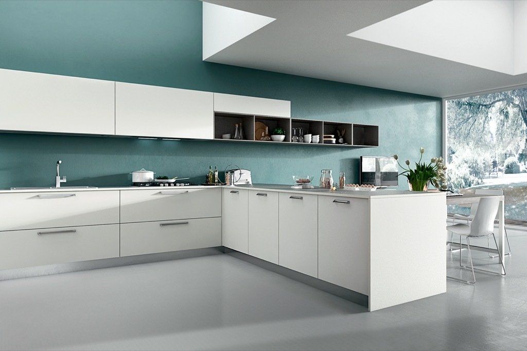 Progetto cucina angolare moderna