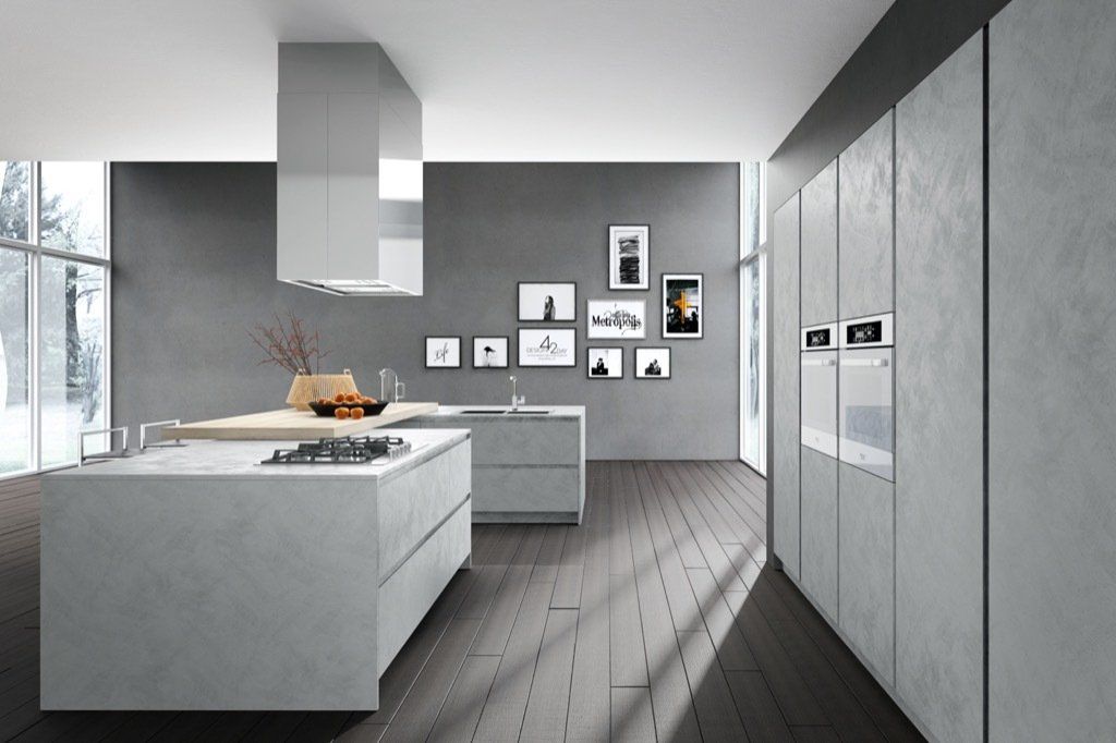 Progetto cucina ante in resina cemento