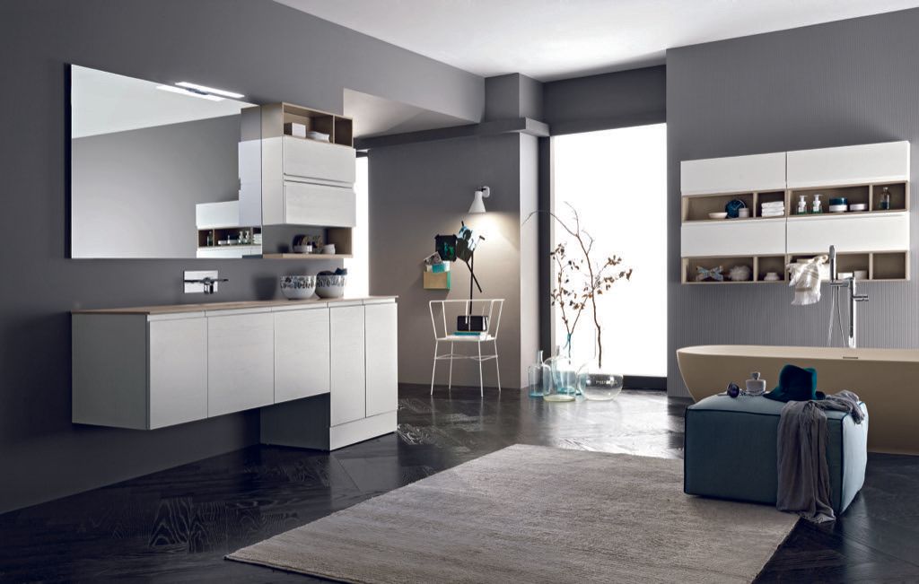 Progetto mobile bagno con lavatrice integrata a scomparsa Monza