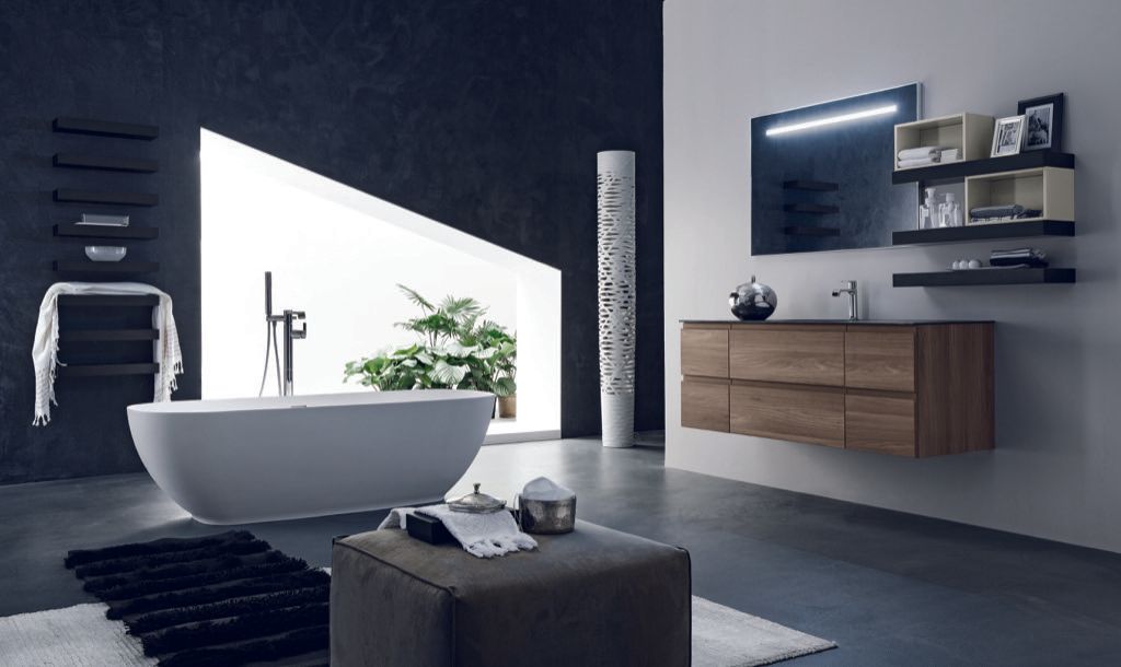 Progetto mobile bagno con mensole Monza