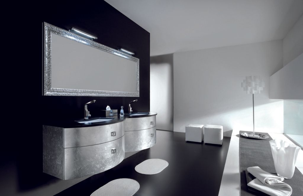 Progetto mobile bagno foglia argento Monza