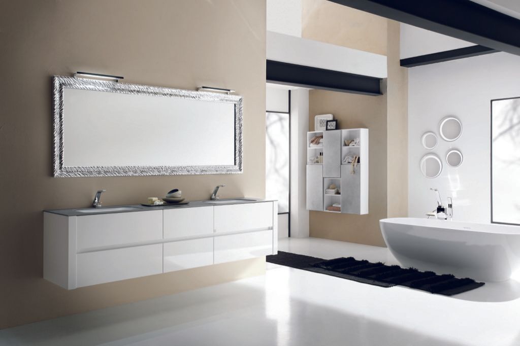 Progetto mobile bagno laccato lucido Monza