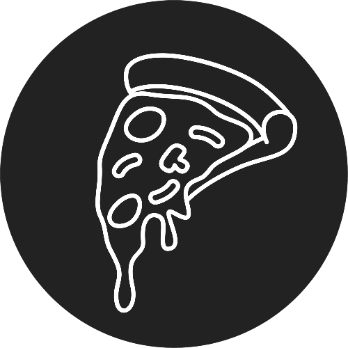 A slice of pizza with melted cheese on a grey background.
