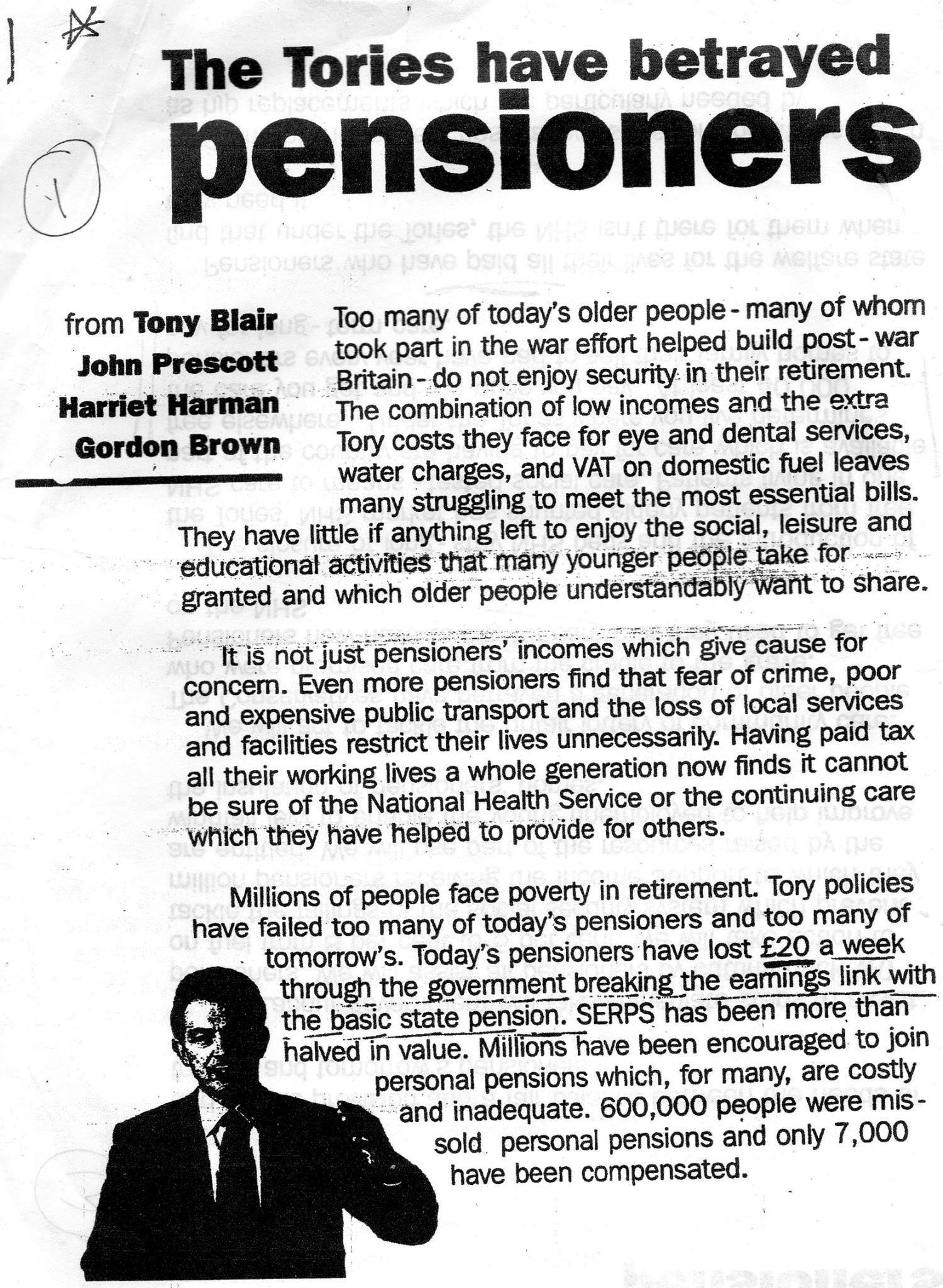 Blair on Tory pension policy