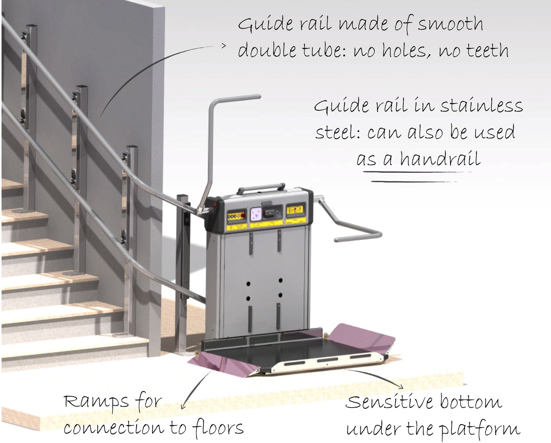 Platform stairlift for indoor and outdoor