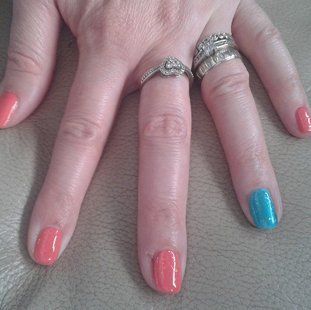 multi-coloured nail colours