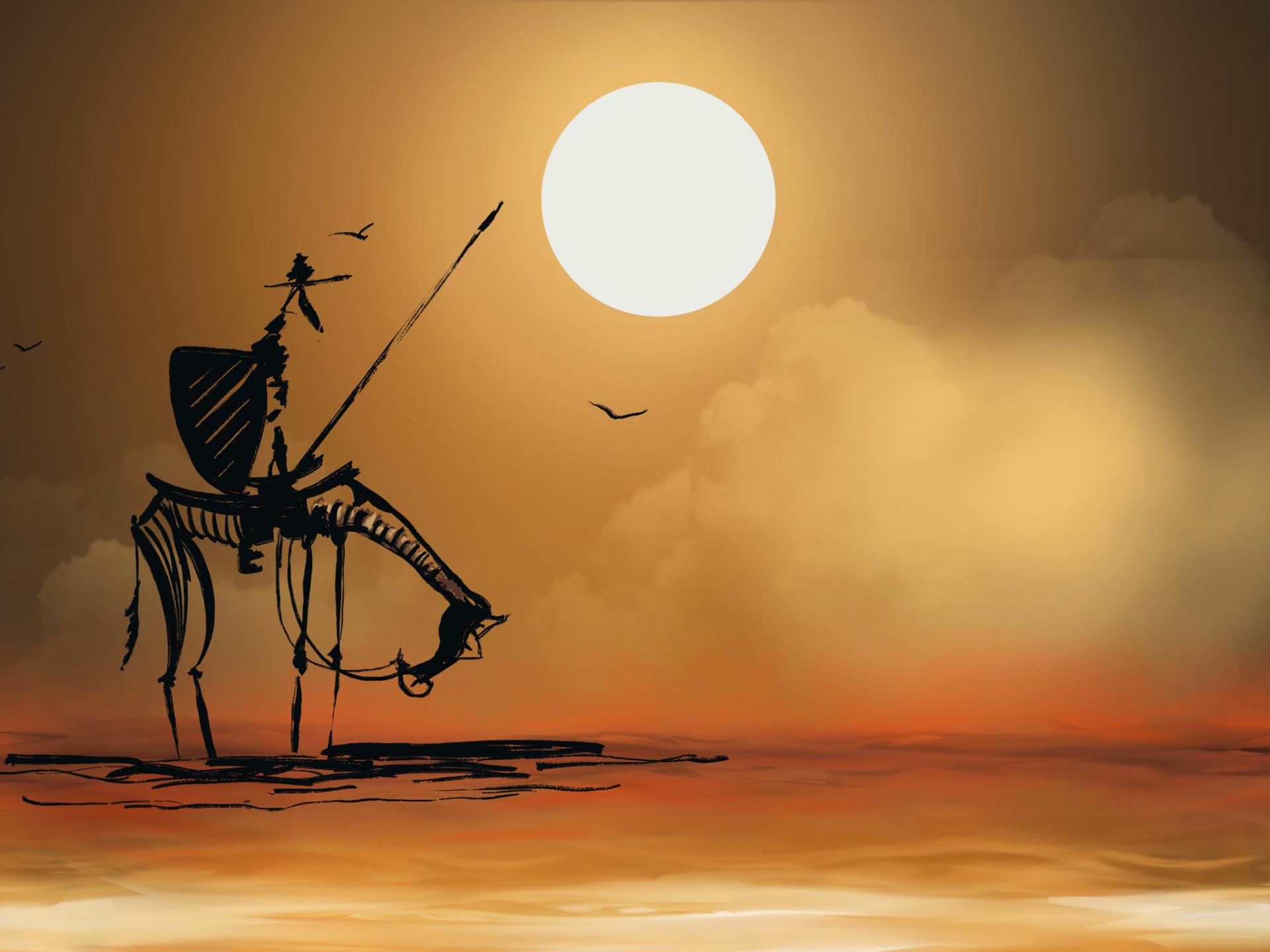 Re-creation of unknown artist's original work inspired by Don Quixote