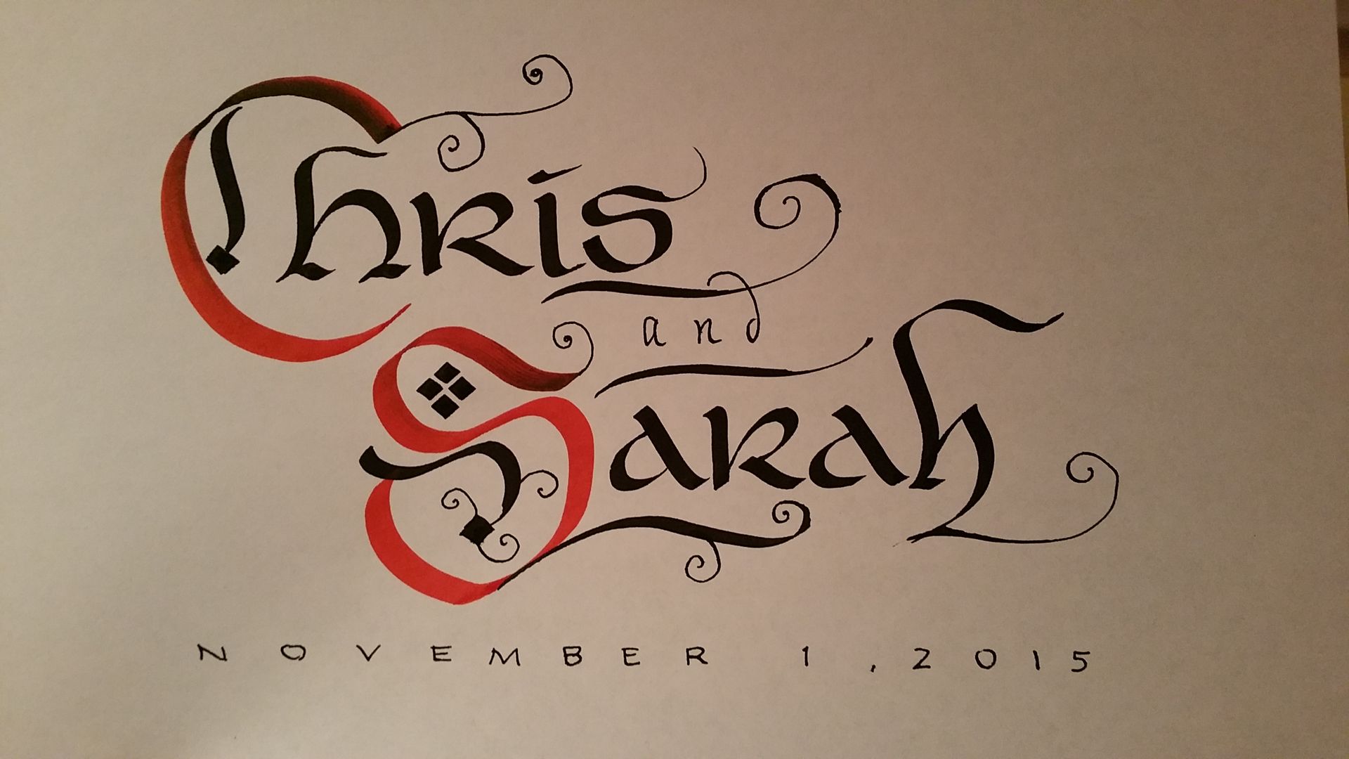 Chris and sarah were married in november 2013