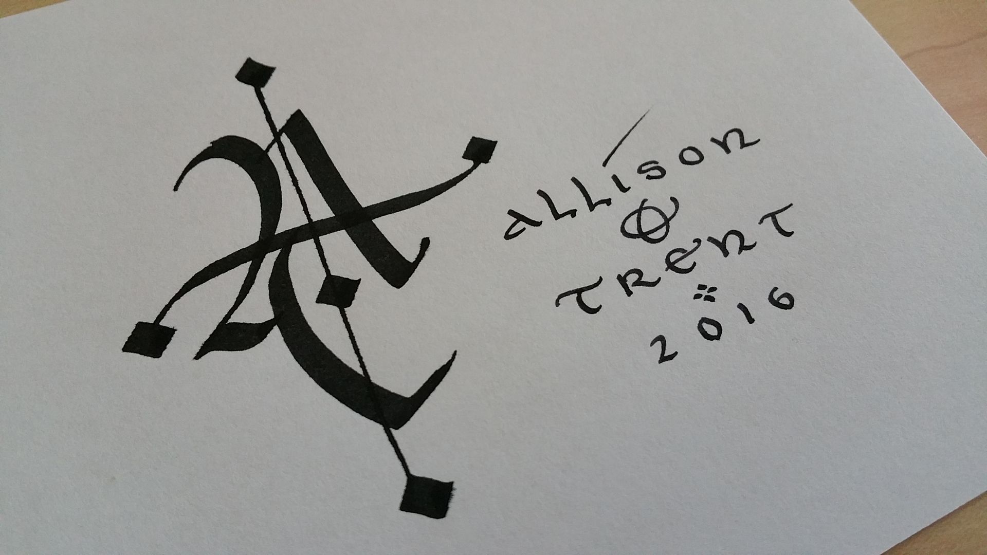 A piece of paper with the name allison written on it