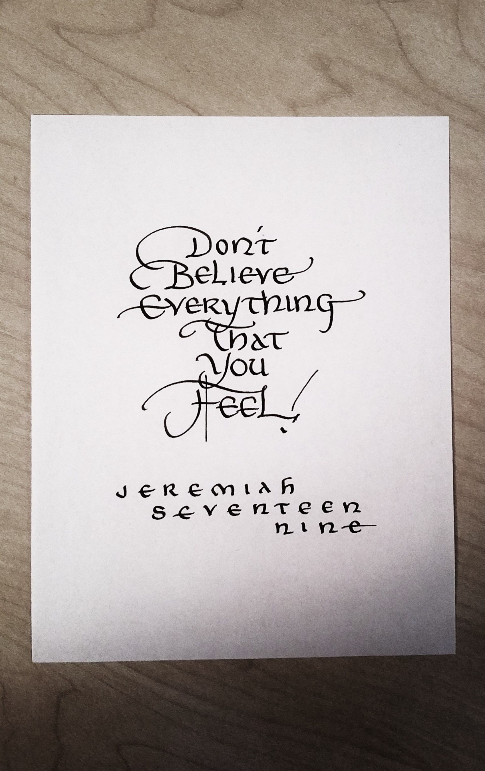 A piece of paper that says 