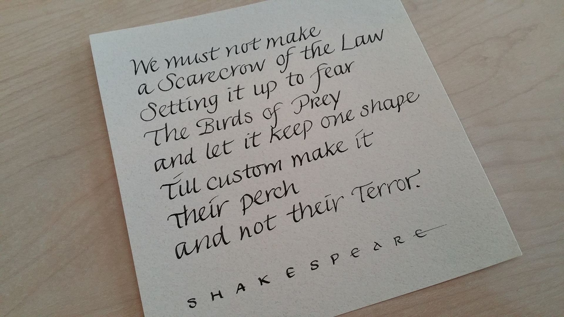 A piece of paper that says 