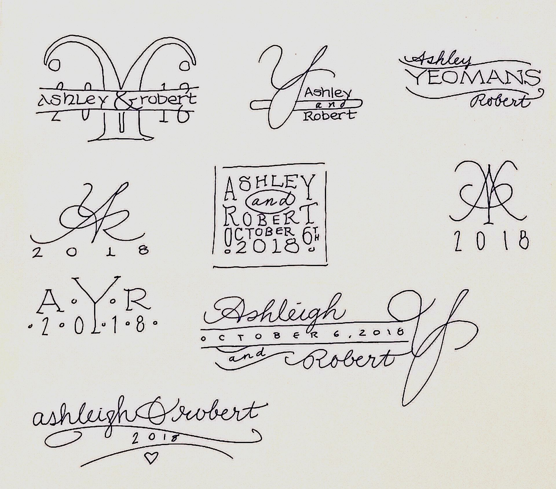 A collection of handwritten signatures including ashleigh robert