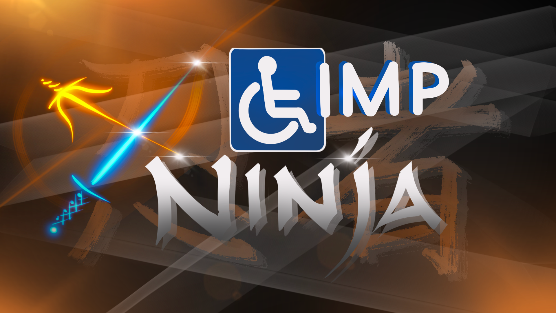 A logo for gimp ninja with a wheelchair symbol