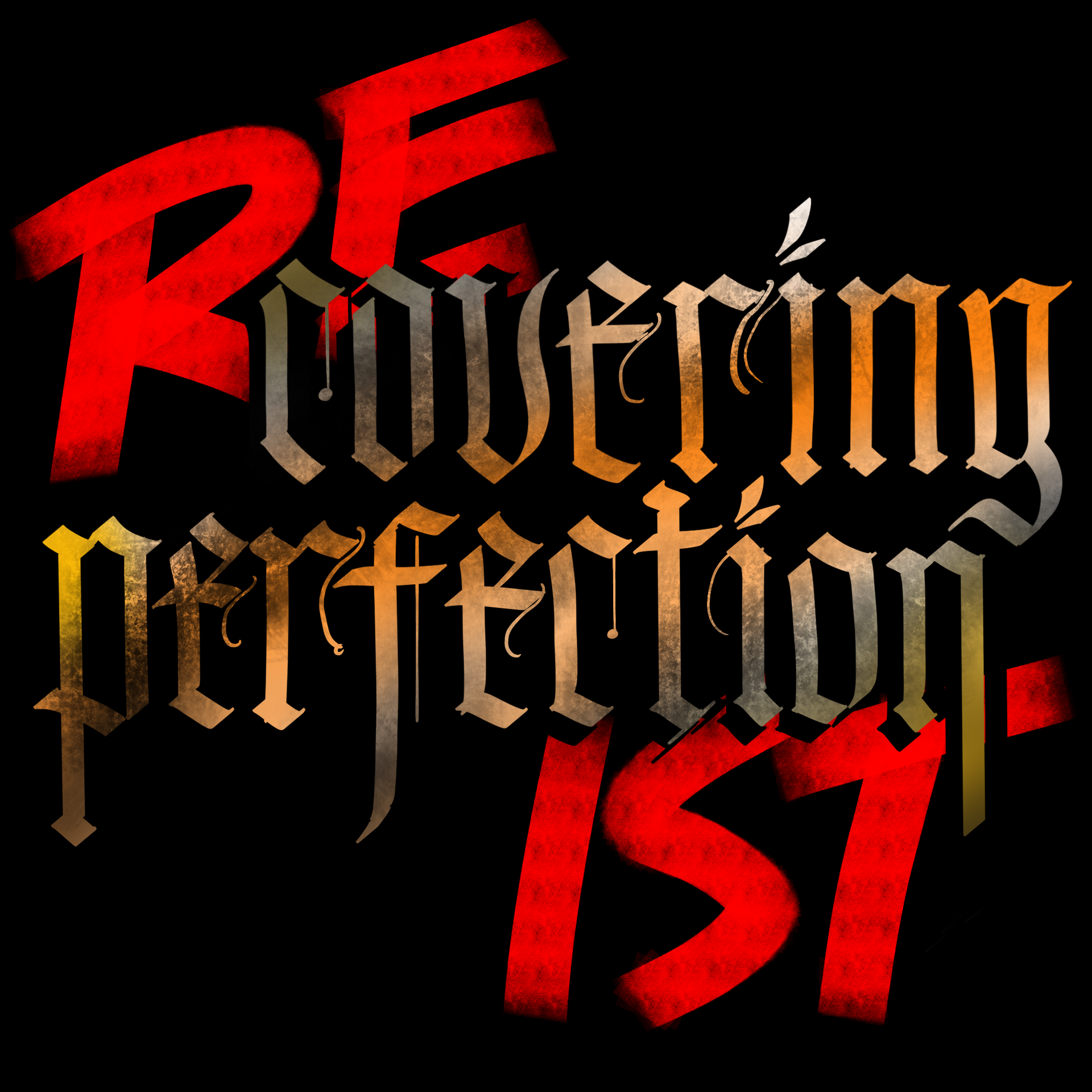 A black background with red letters that say 