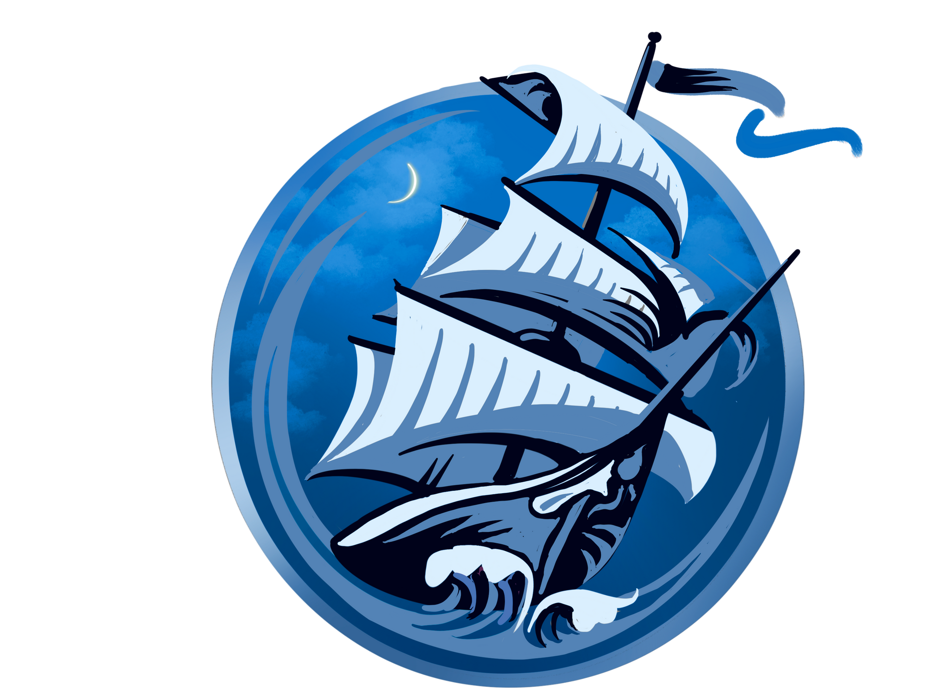 Re-creation of unknown artist's original work found on Pinterest: Ship navigating a storm