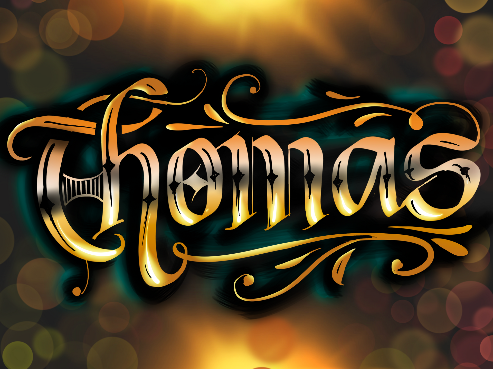 Name art made using Procreate for iPad for Twitch user Rookie Thomas