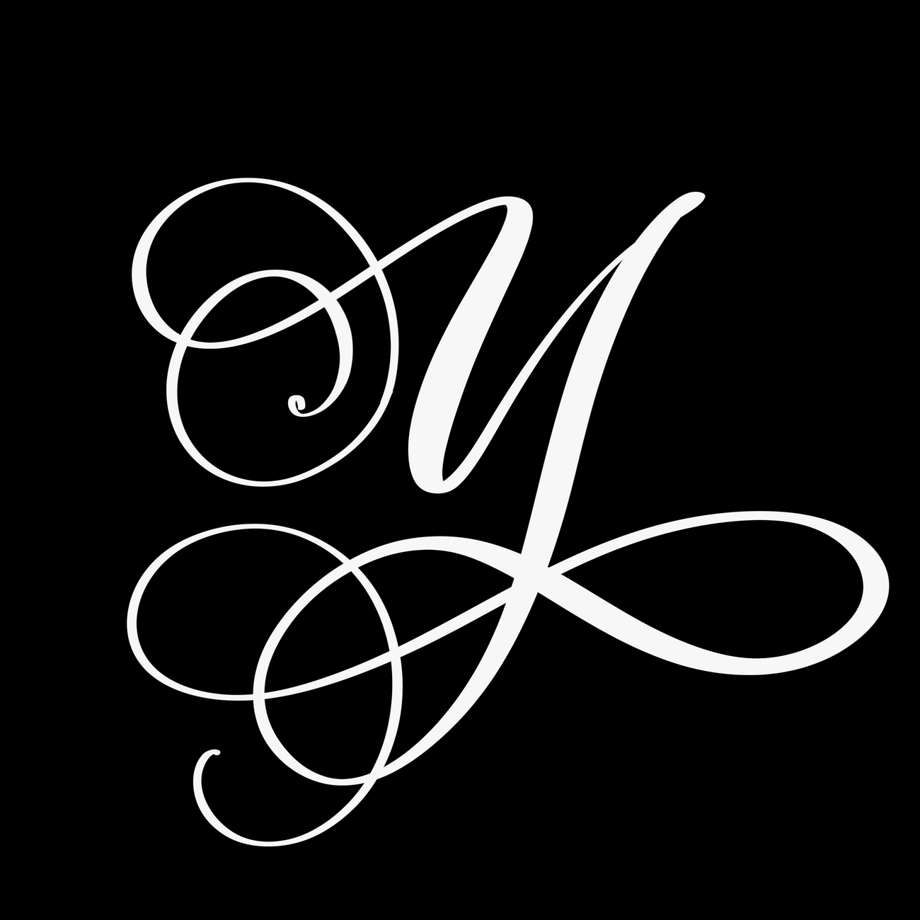 The letter y is written in white on a black background.