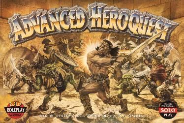 The cover of advanced heroquest shows a group of warriors fighting each other.