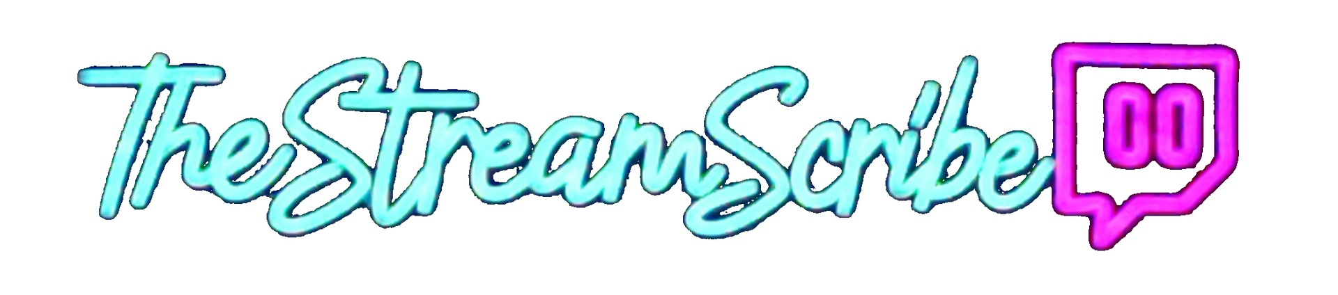 A neon sign that says the streamscribe on a black background.