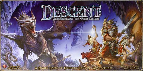 Descent is a board game with a dragon on the cover