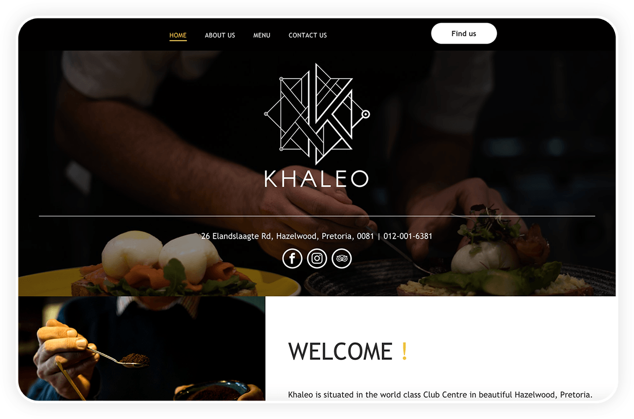 Khaleo Cafe Website