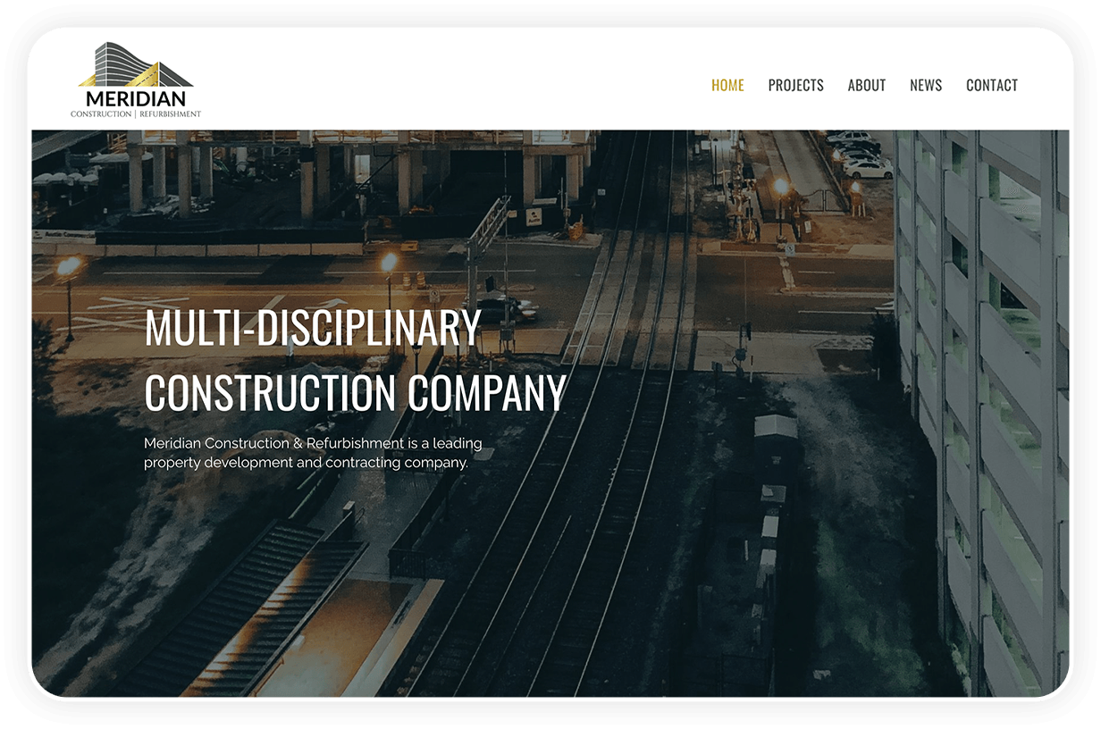 Meridian Construction Website