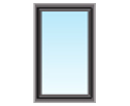 A picture of a window with a blue sky in the background.