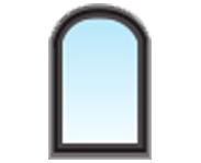 A mirror with a black frame and a blue sky in the background.