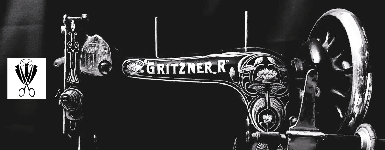 Una foto in bianco e nero di una macchina da cucire gritzner k