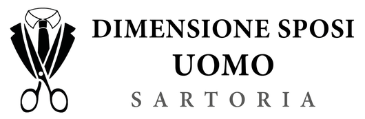 A black and white logo for dimensione sposi uomo sartoria