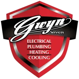 A logo for guyn services electrical plumbing heating cooling