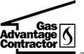 A black and white logo for a gas advantage contractor.