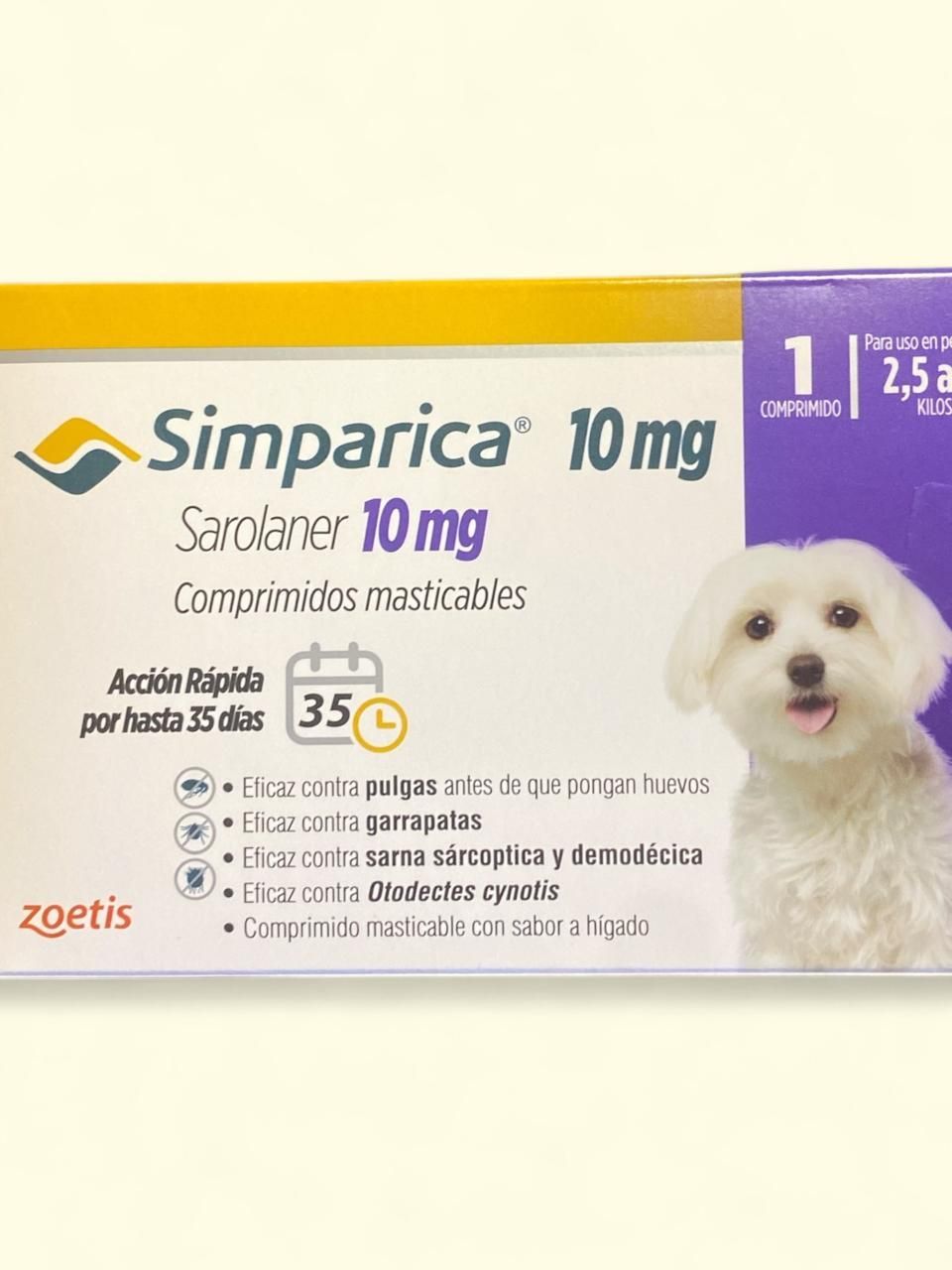 Antiparasitario Externo Simparica 2,5 a 5,0 kilos