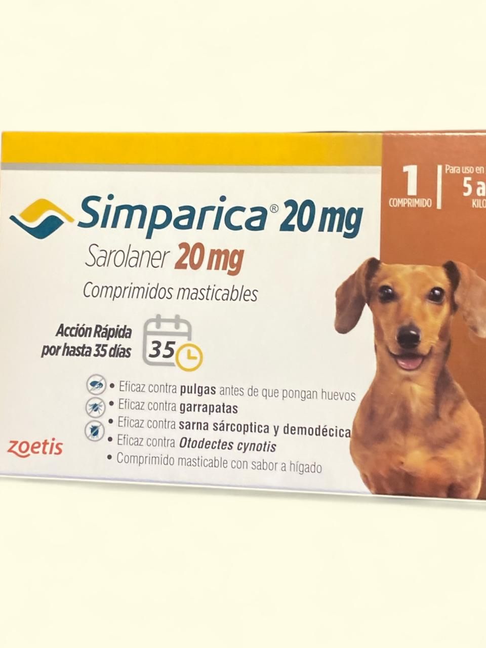 Antiparasitario Externo Simparica 5,0 a 10,0 kilos