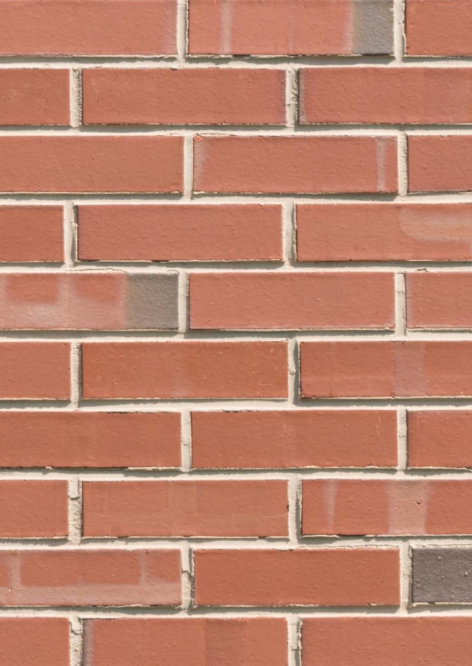 Red brick wall with white mortar.