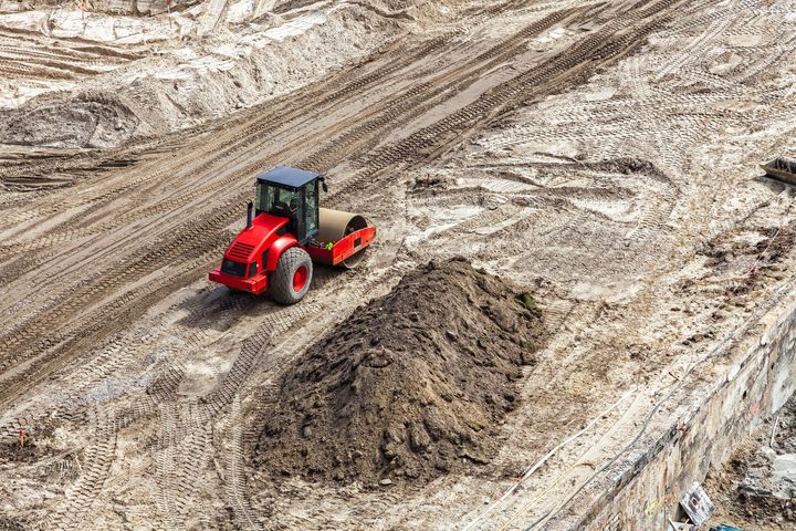 Grading contractor leveling residential property near Perry Georgia
