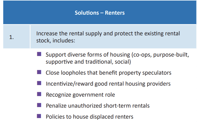 B.C. Rental Housing Task Force solutions