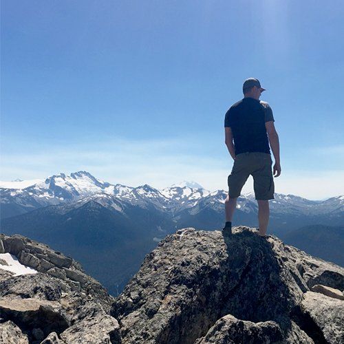 Daniel Greenhalgh hiking.
