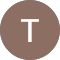 The letter t is in a brown circle on a white background.