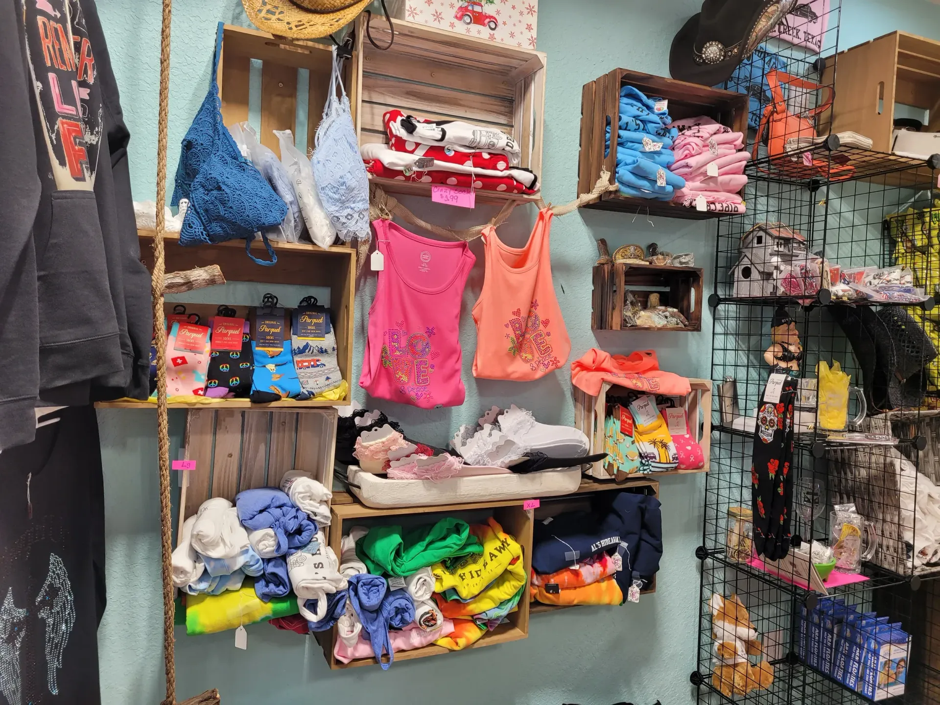 A store filled with lots of clothes and shoes.