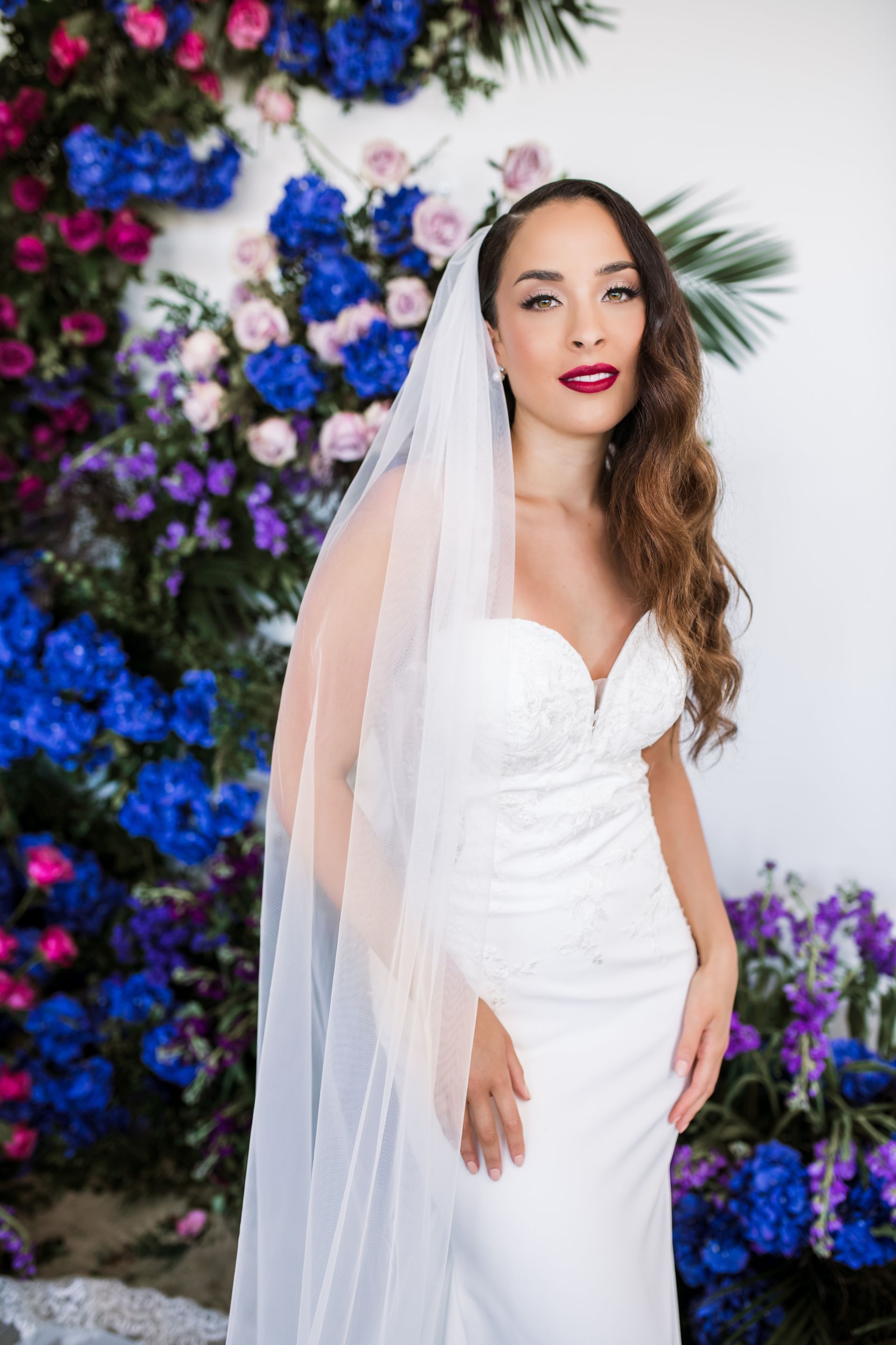 Bride and Groom in Front of Their Wedding Party — Charlotte, NC — Mackins Bridal Boutique