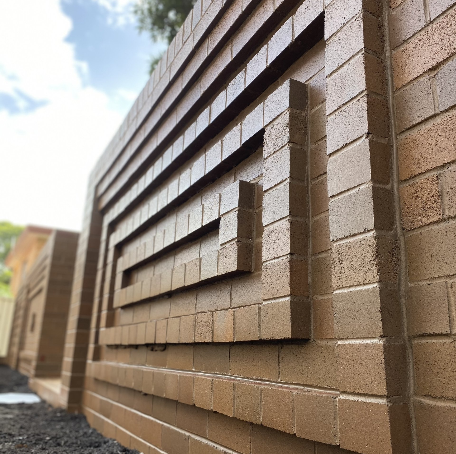 Modern Bricks Fence - Enfield, NSW - COB Bricklaying