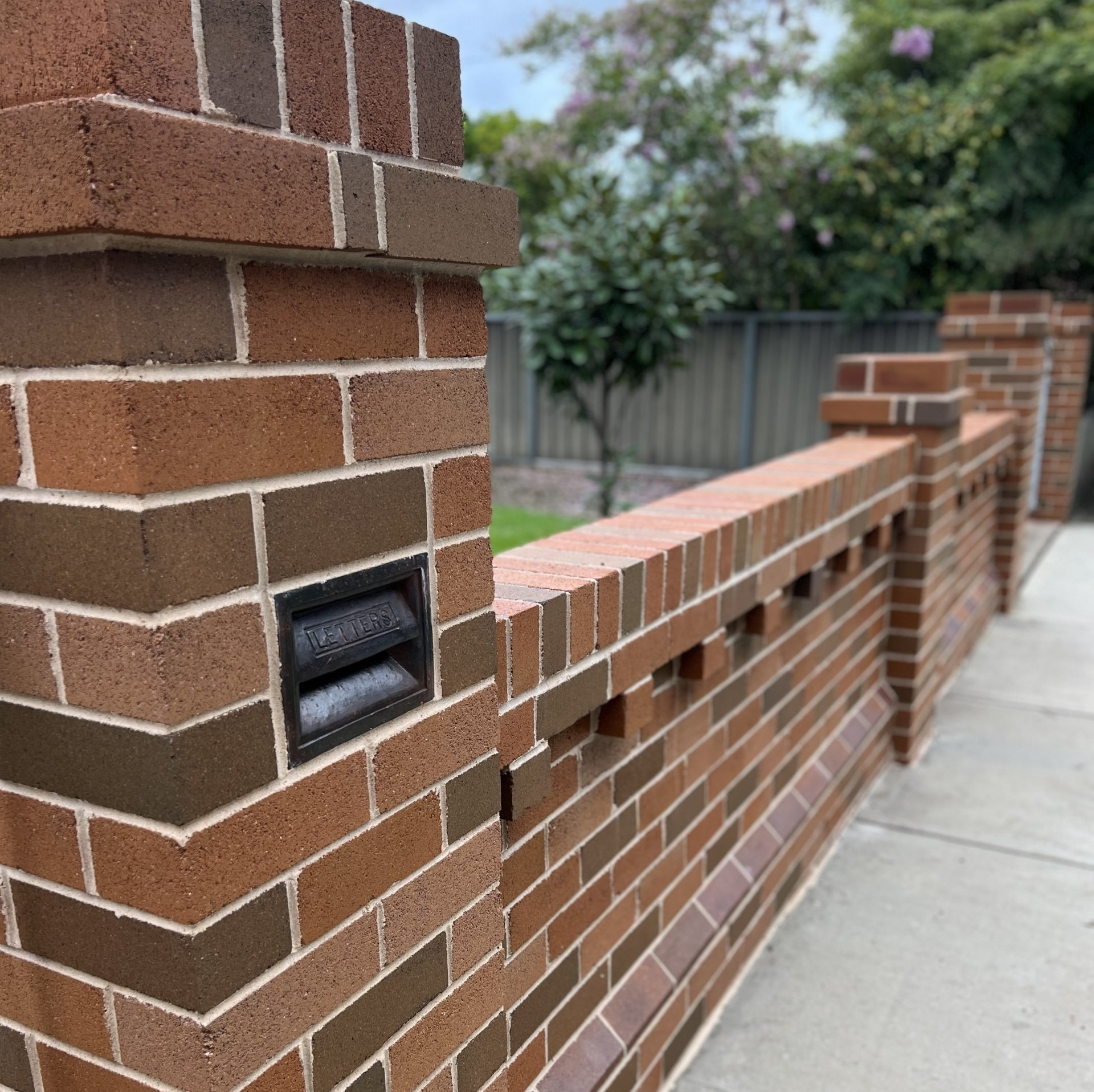 Outside Brick Fence - Enfield, NSW - COB Bricklaying