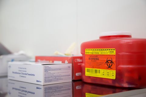 Red Sharps Medical Waste Container