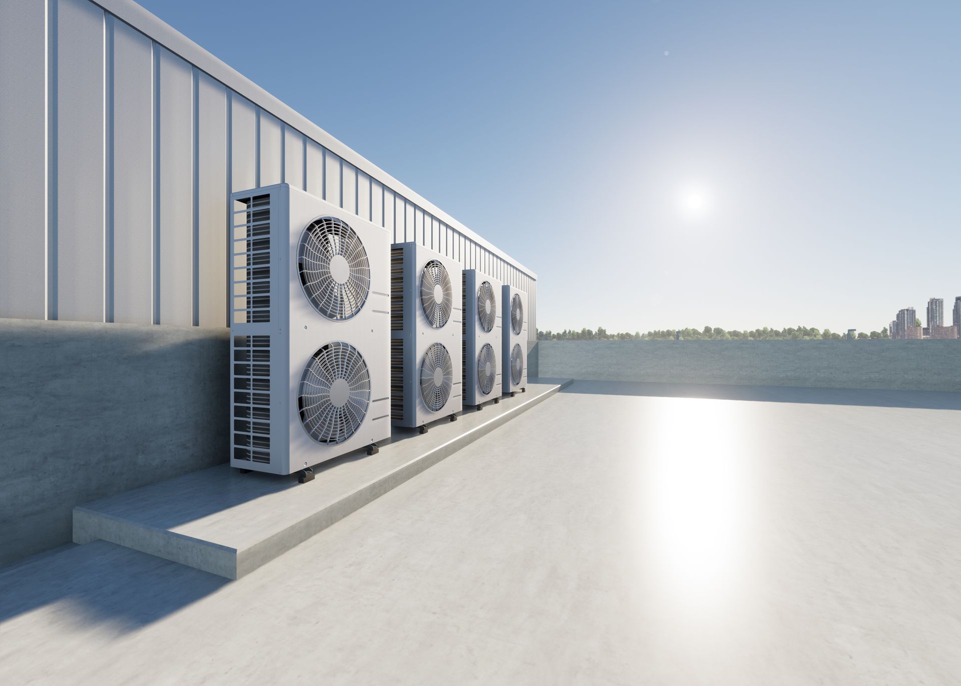 commercial hvac system in summer