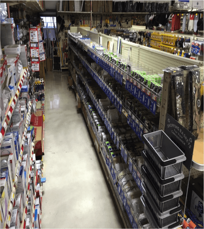 A view of one of our hardware store's isles