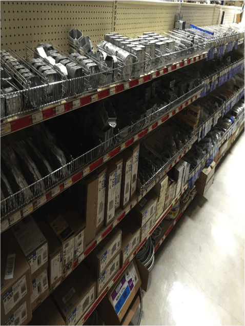 Our hardware store's selection of electrical supplies