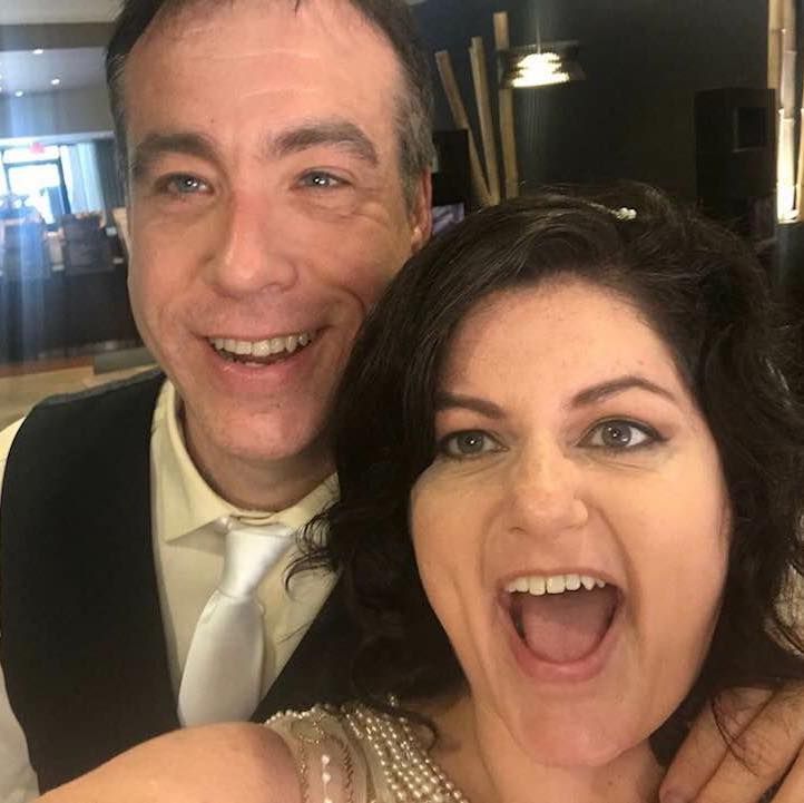 Michelle Donovan McCrohen with Desmond McCrohen looking super happy and excited.