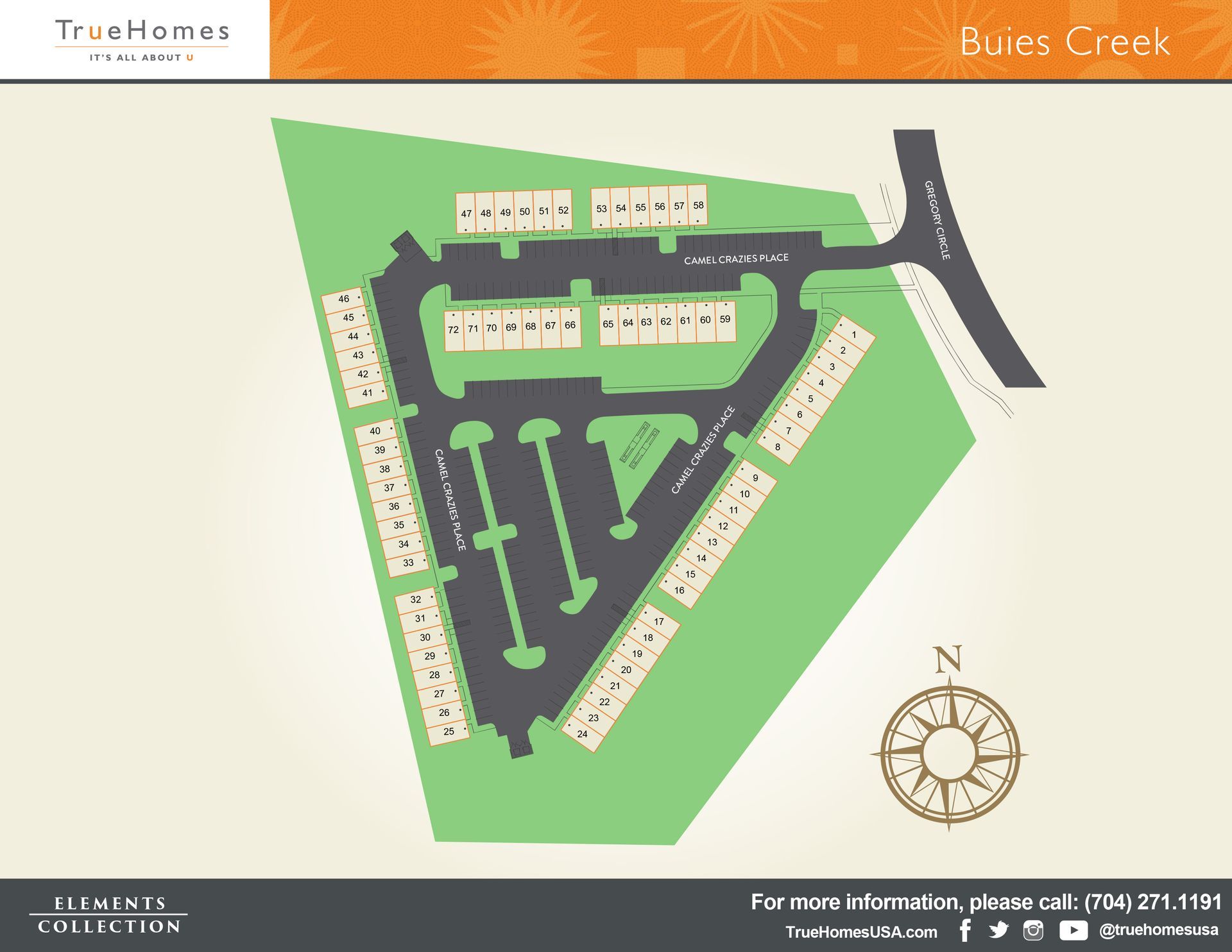 a map of a residential area called benson village